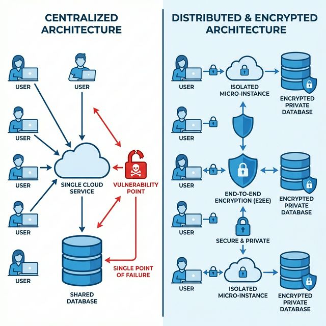 中心化架构 vs 分布式加密架构