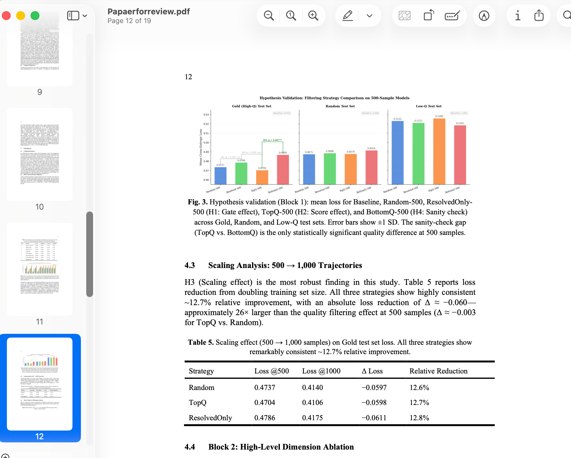 论文第12页：假设验证与 Scaling 分析结果